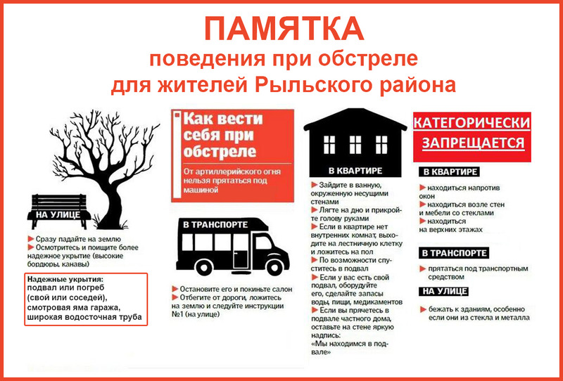Памятка поведения при обстреле.